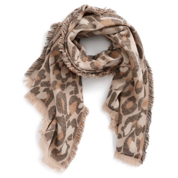 BP Leopard Print Scarf in Brown and Tan - Picture 1 of 8